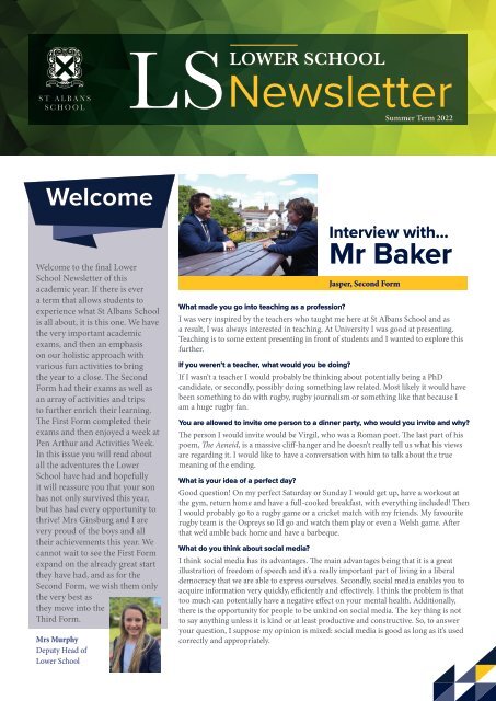 Lower School Newsletter July 2022