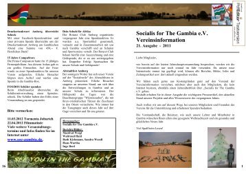 Socialis for The Gambia eV Vereinsinformation