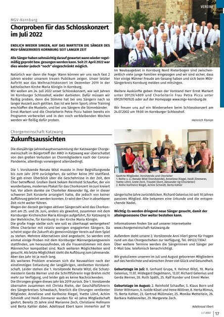 Mitteilungsblatt Nürnberg-Katzwang/Worzeldorf/Kornburg/Herpersdorf - Juli