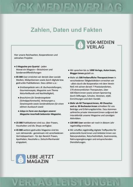 Verlagspräsentation - Leistungen 