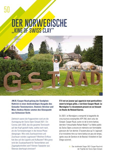 Le magazine officiel du EFG Swiss Open Gstaad 2022