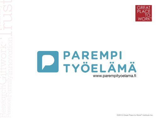 HYVÄN TYÖPAIKAN ALKEMIA