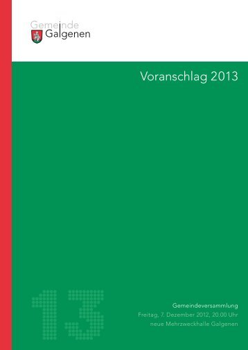 Budget 2013 - Galgenen