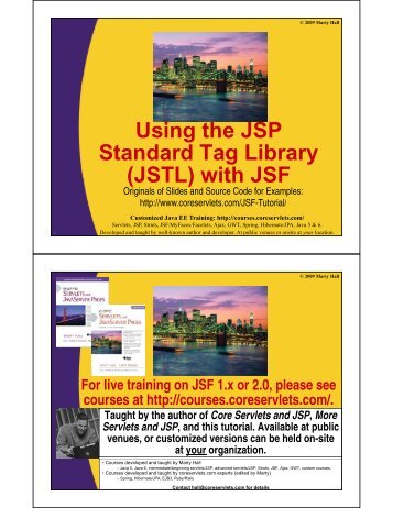 Using the JSP Standard Tag Library (JSTL) with JSF - Custom ...