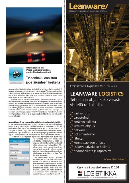 Kuljetus & Logistiikka 2 / 2013