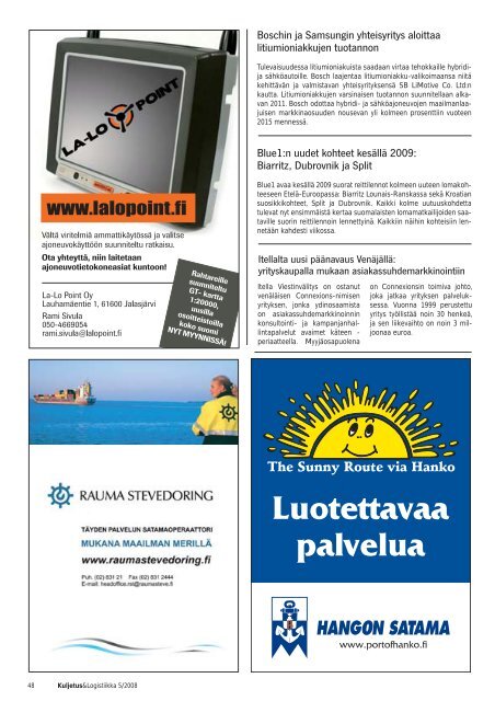 Kuljetus & Logistiikka 5 / 2008