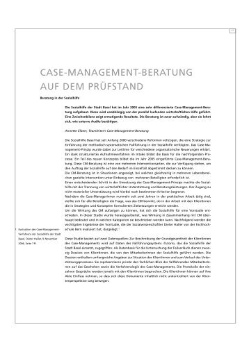 case-management-beratung auf dem prüfstand - Sozialhilfe