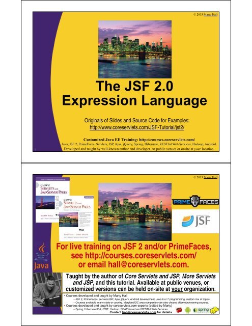 The JSF 2.0 Expression Language - Custom Training Courses ...