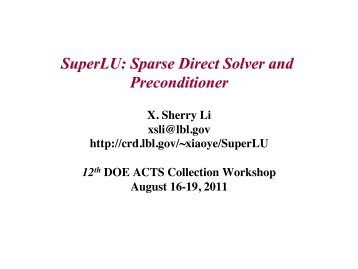 SuperLU: Sparse Direct Solver and Preconditioner