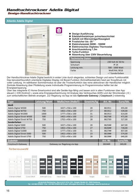 eh-technik Elektrische Heizsysteme Produktkatalog 2022/2023