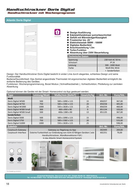 eh-technik Elektrische Heizsysteme Produktkatalog 2022/2023