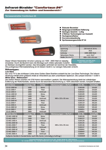 eh-technik Elektrische Heizsysteme Produktkatalog 2022/2023