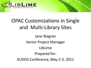 OPAC Customization for Multi-Library Sites - Koha