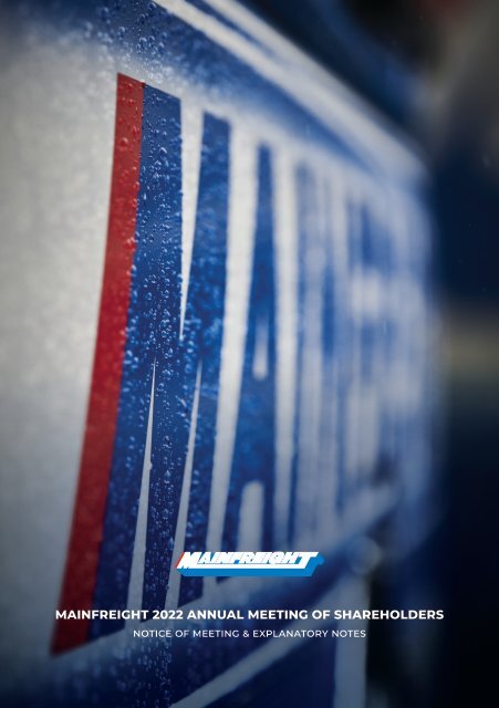 Notice of the Mainfreight Annual General Meeting 2022