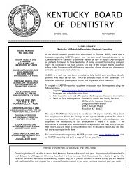 Fall 2006 Newsletter - Kentucky: Board of Dentistry