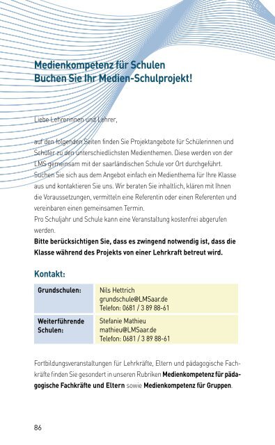 VERANSTALTUNGSPROGRAMM DES MKZ DER LMS 22/2