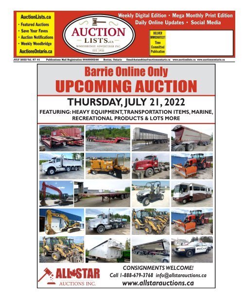 Woodbridge Advertiser/AuctionLists.ca - 2022-07-11