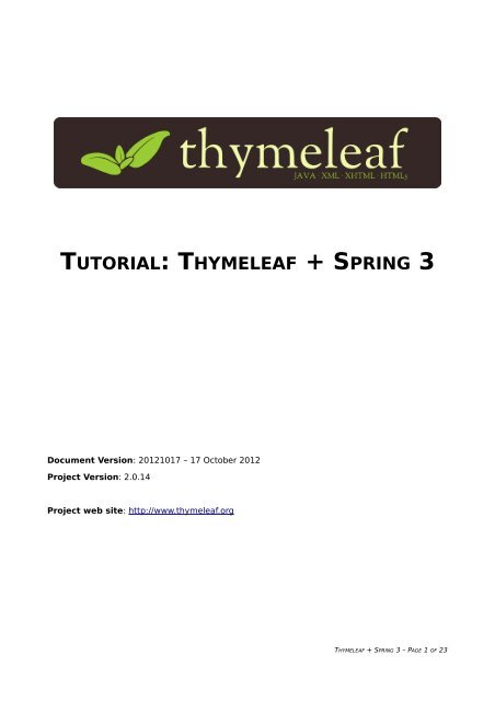 tutorial: thymeleaf + spring 3