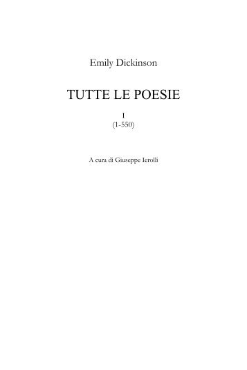 E. Dickinson, Tutte le poesie 1