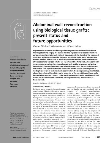 Abdominal wall reconstruction using biological tissue grafts: present ...