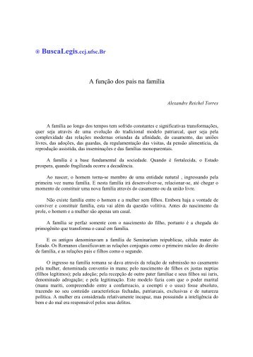 A função dos pais na família - BuscaLegis - UFSC