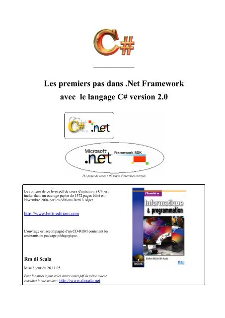 Les Premiers Pas Dans Net Framework Avec Le Langage C Version Les Premiers Pas Dans Net Framework Avec Le Langage C Version
