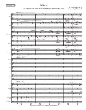 Brahms, Nanie, Op. 82 Full Score