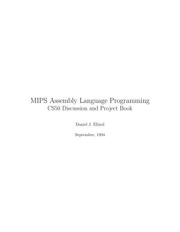 MIPS Assembly Language Programming