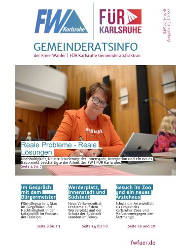 FW|FÜR Karlsruhe Gemeinderatsinfo #5 | 2022