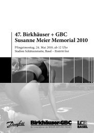 47. Birkhäuser + GBC Susanne Meier Memorial 2010 - LC Basel