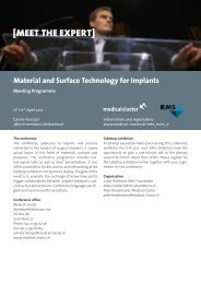 Material and Surface Technology for Implants - Medical Cluster