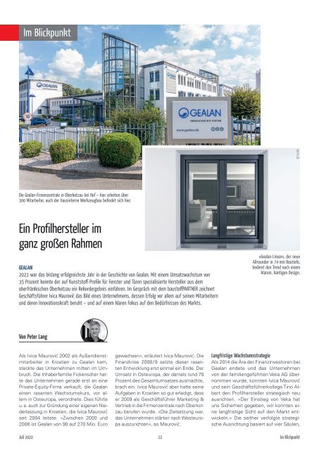 Ein Profilhersteller im ganz großen Rahmen