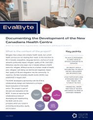 EvalByte: Documenting the Development of the New Canadians Health Centre