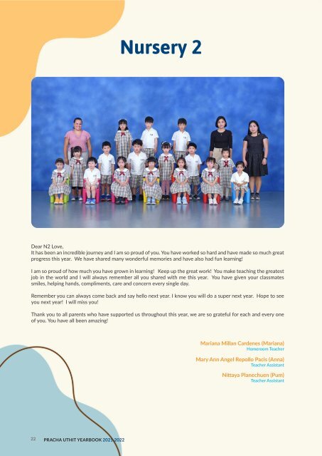 Nursery and Kindergarten Yearbook AY 2021-2022 (Pracha Uthit campus)