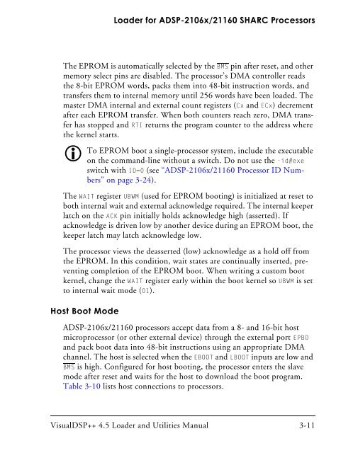 VisualDSP++ 4.5 Loader and Utilities Manual - Analog Devices