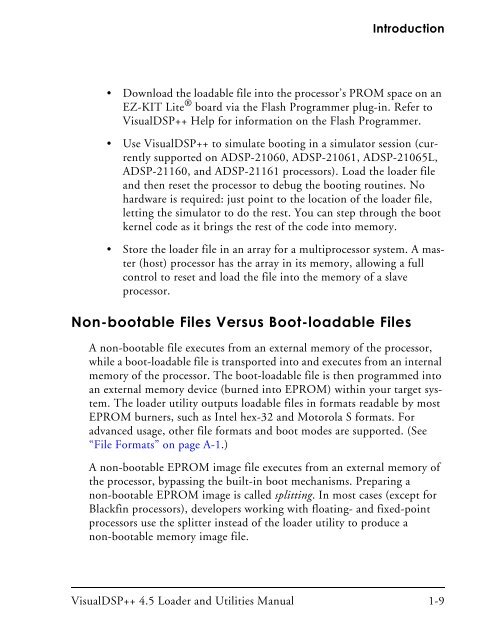 VisualDSP++ 4.5 Loader and Utilities Manual - Analog Devices