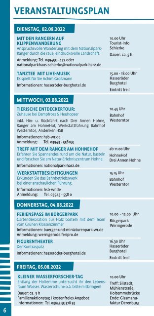 Wernigerode & Schierke August Tipps 2022