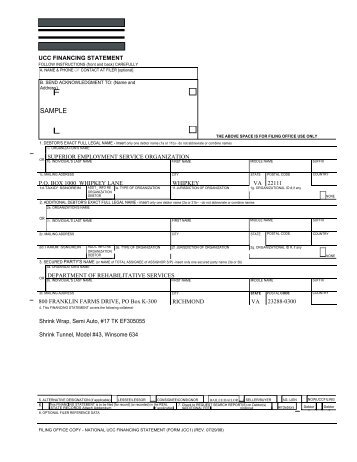 UCC financing statement form example - Virginia Department for ...