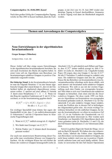 Computeralgebra-Rundbrief - Fachgruppe Computeralgebra