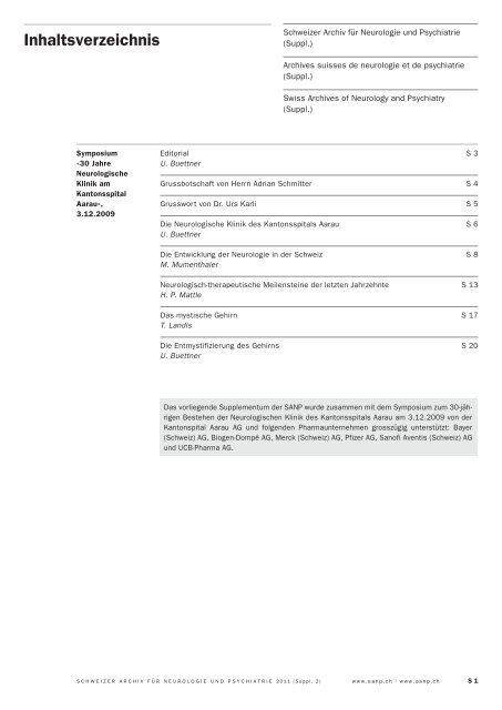 SANP - Supplementum Vol. 162 | Suppl. 2 - Kantonsspital Aarau
