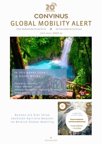 CONVINUS Global Mobility Alert Week 29.2022