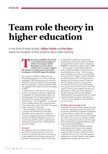 Part 3 - Team Role Theory in Higher Education - Belbin