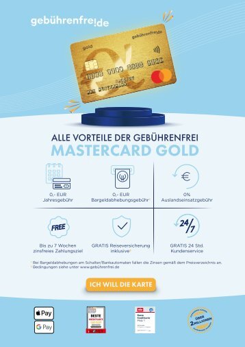 Kostenlose Mastercard Gold für finanzielle Flexibilität