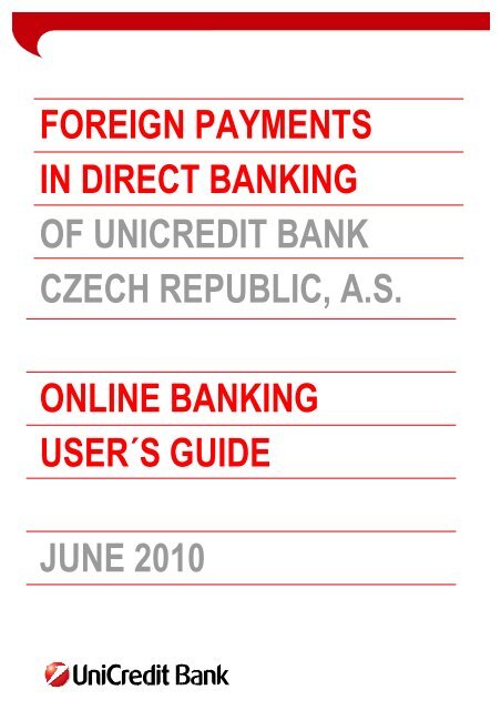 Foreign payment operations manual - UniCredit Bank