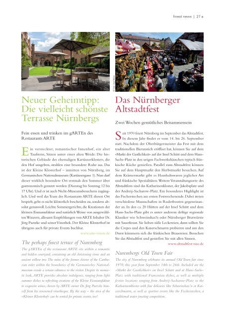 »feine adressen – finest« – Nürnberg Edition II/2022