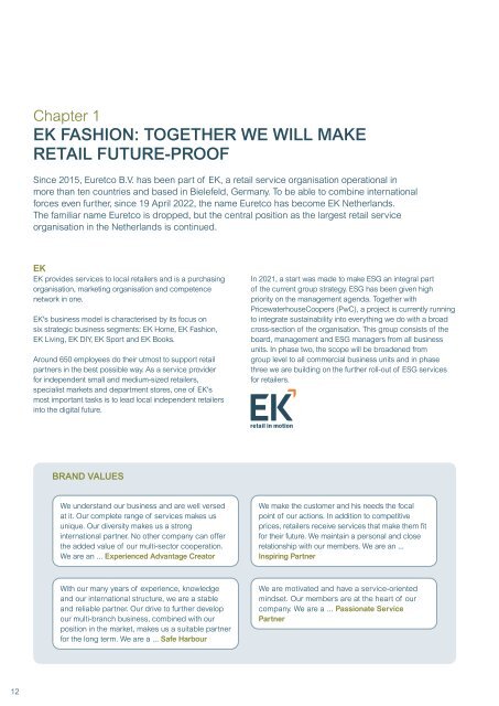 EK Fashion ESG Annual Report 2021