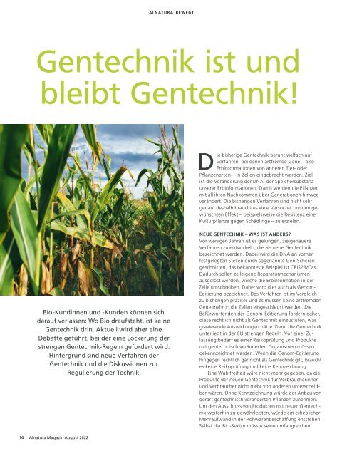 Alnatura Magazin August 2022