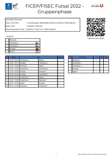 Futsal Timetable