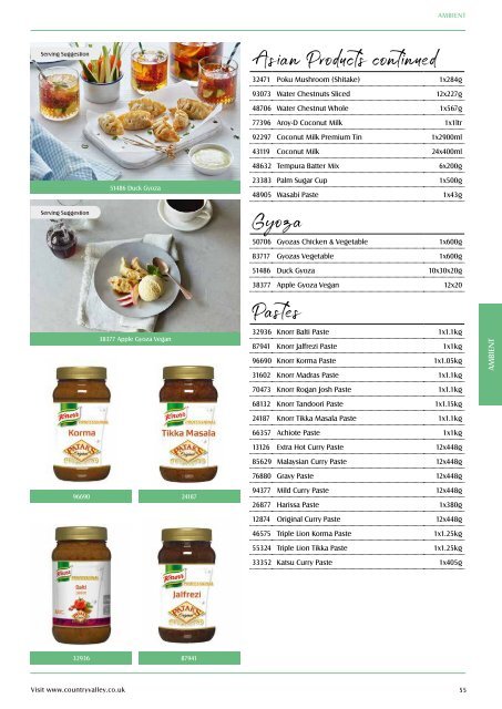 Country Valley Product Guide