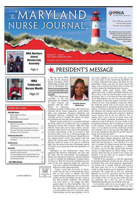 Maryland Nurse Journal - July 2022